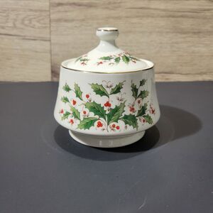 Yuletide Holly Christmas  Sugar Bowl